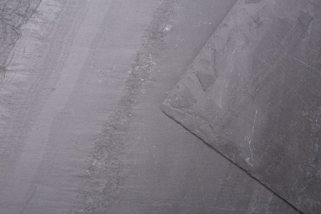 Close up of dark grey blue Welsh slate