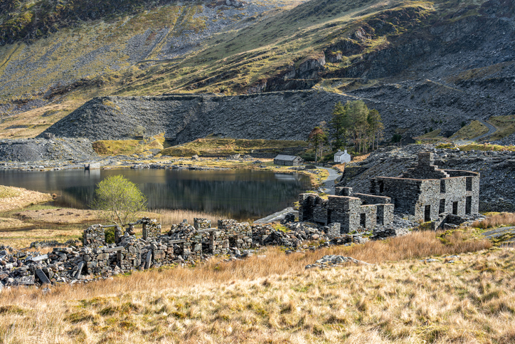 The abandoned Cwmorthin Slate Quarry at Blaenau Ffestiniog in Snowdonia, Wales